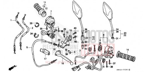 INTERRUTTORE/CAVO (CB750F2) CB750F2T di 1996